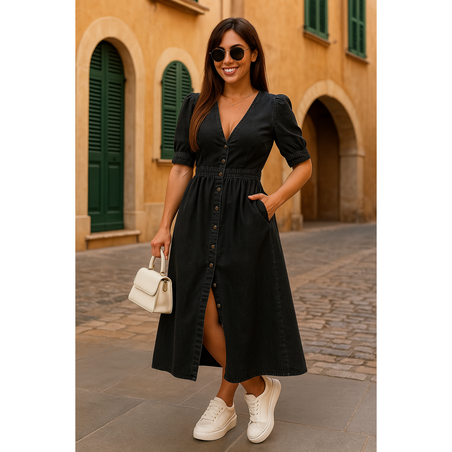 Sukienka Jeansowa z Guzikami dla Kobiet – Letni Styl Casual