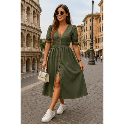 Sukienka Jeansowa z Guzikami dla Kobiet – Letni Styl Casual