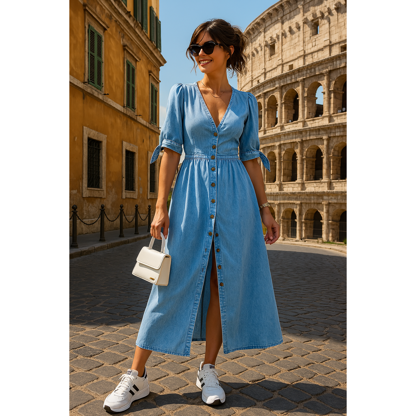 Sukienka Jeansowa z Guzikami dla Kobiet – Letni Styl Casual